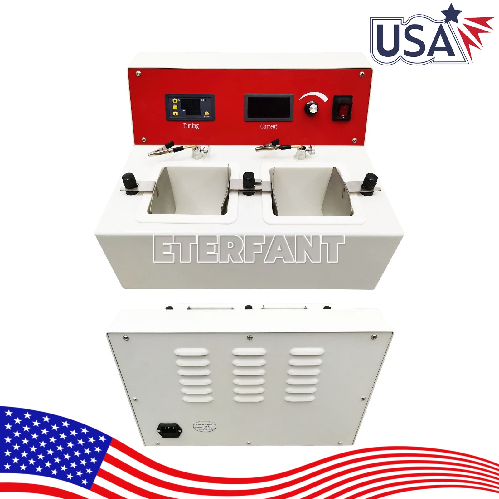 Dental Lab Electrolytic Polishing Machine Unit with Two Electrolytic Cells US