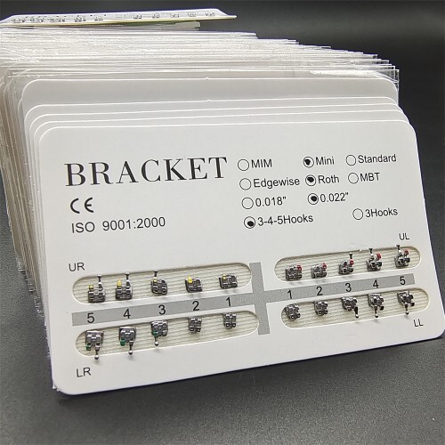 10 Packs Dental Orthodontic Brackets Braces Metal Min Roth .022 Hook 3 4 5 Hooks