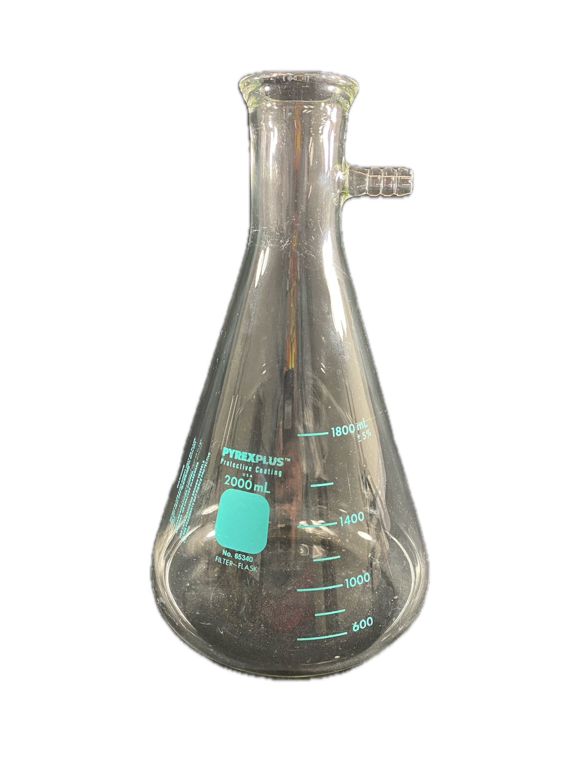PYREXPLUS 2L PVC Coated Heavy Wall Filtering Flask Sidearm Tubulation 65340-2L B