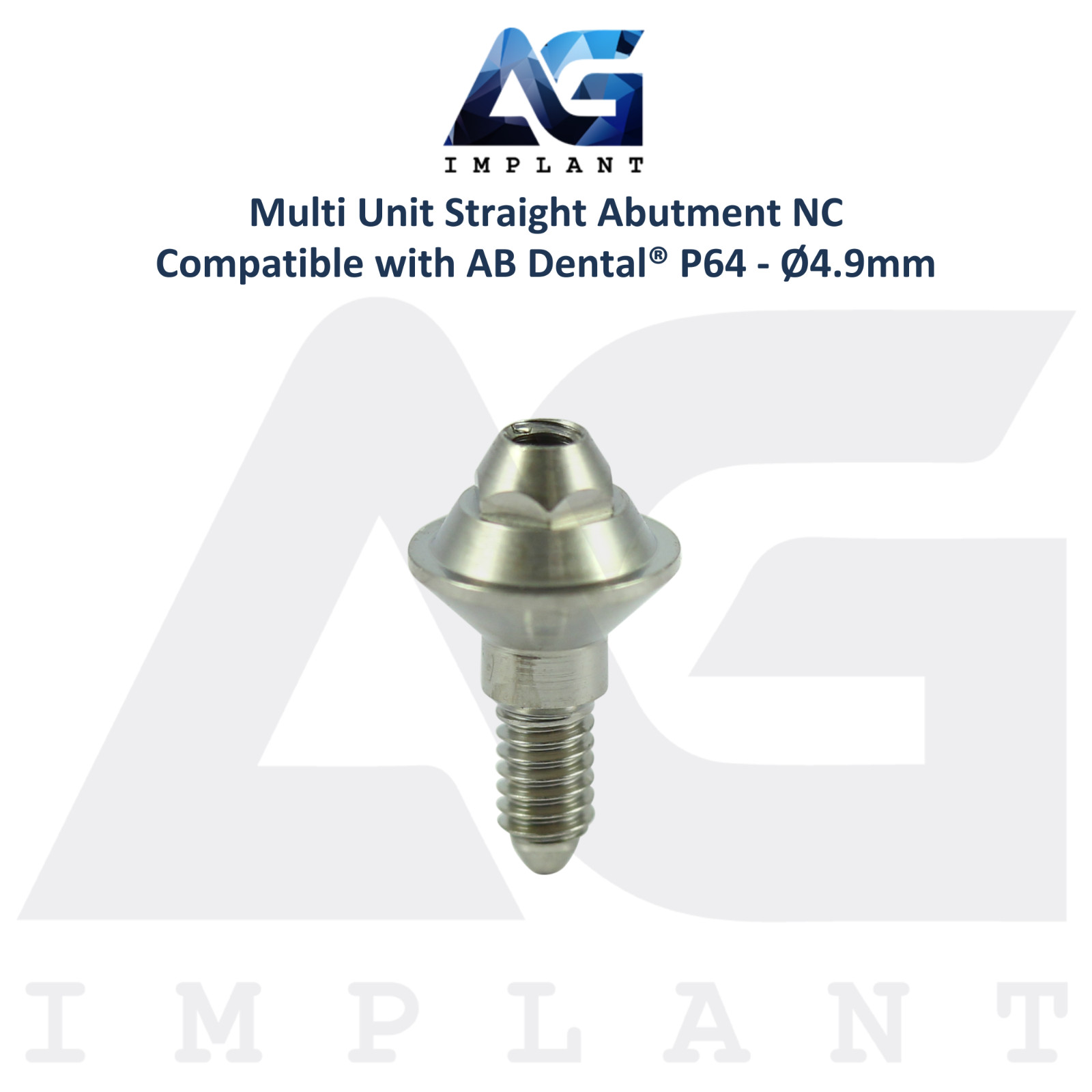 5 Straight Multi Unit Titanium Prosthetic P64 AB Dental® Compatible Ø4.9mm