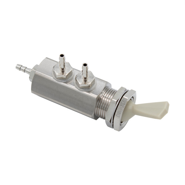 DCI Toggle Routing Valve, 2-Way, 1/16″ Barbs, Gray