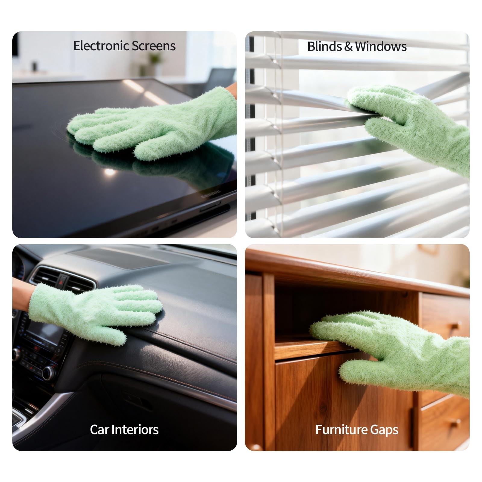 Microfiber Gloves,Microfiber Dusting Gloves for Plants and House Cleaning, Re…