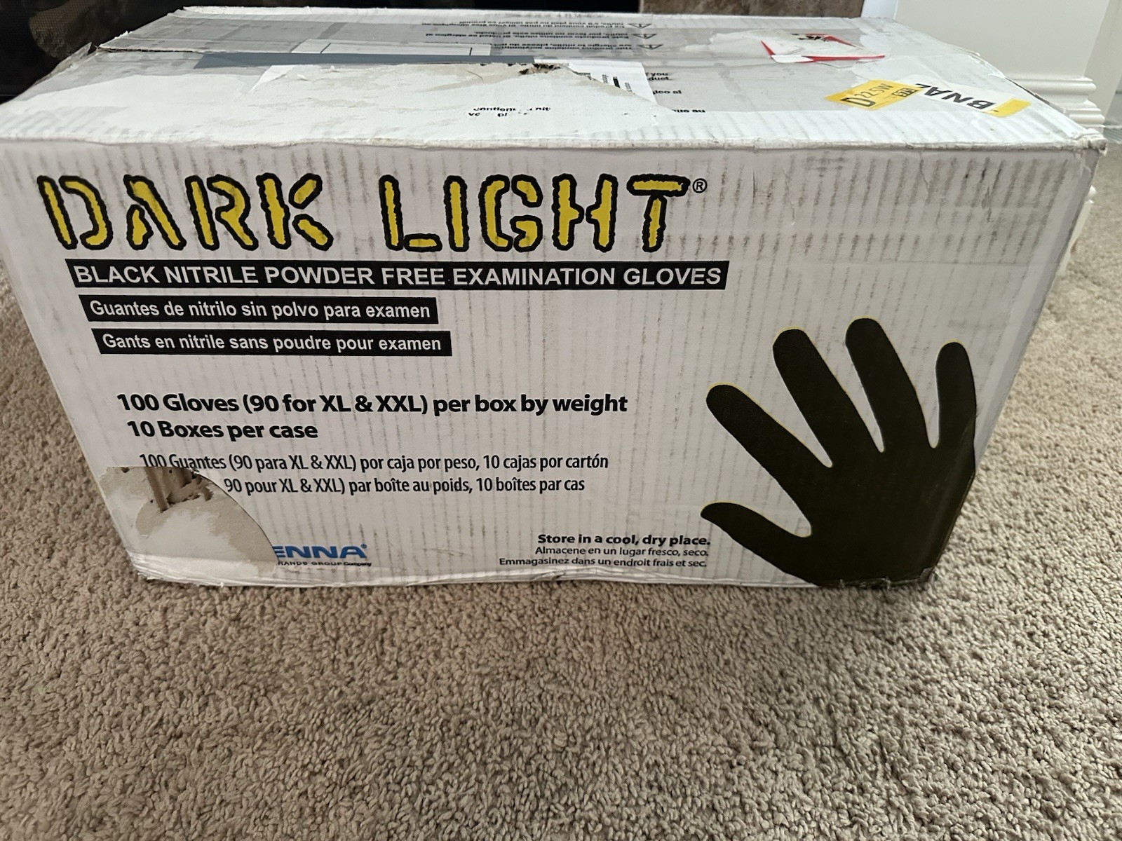 Dark Light Disposable Nitrile Gloves – Heavy Duty Work Gloves- XXL (900ct)