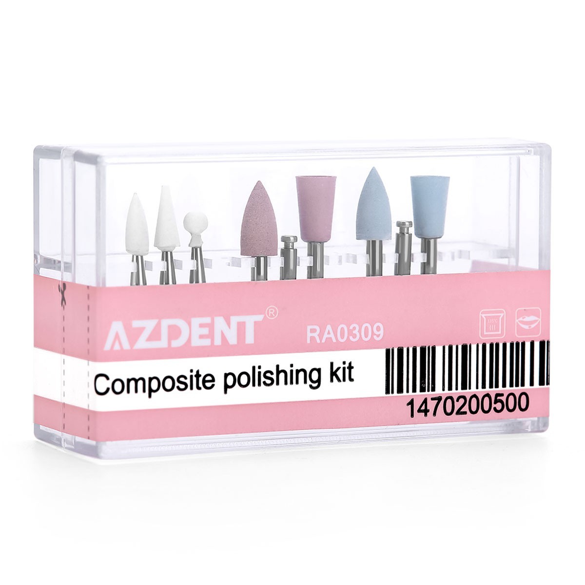 AZDENT Dental Light-Curing Resin Polishing Set Ceramic Silicon Rubber Dia.2.35mm