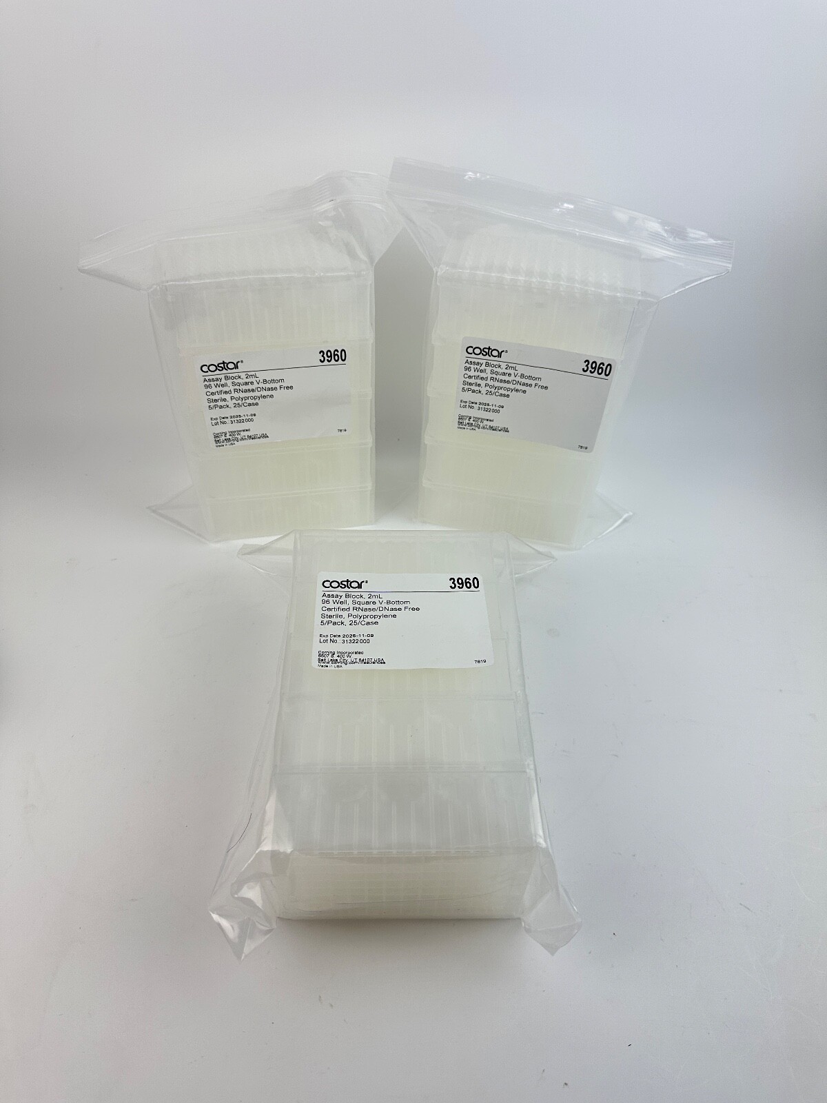 x(3) Corning Costar 3960 Assay Block 2mL 96 Well 5/Pack