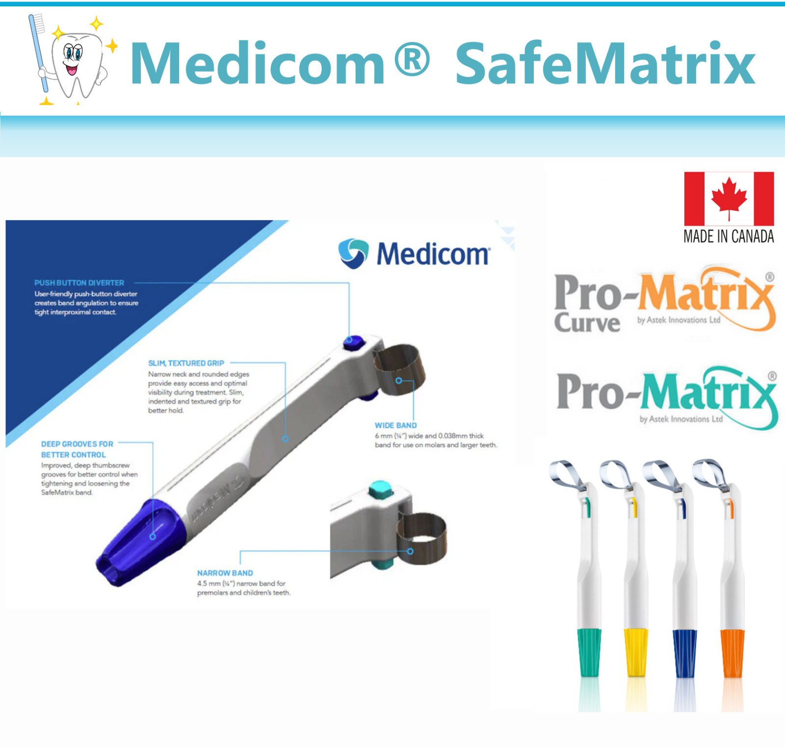 Dental Pro-Matrix Band NARROW 4.5 MM Green Bands, 50/Bx