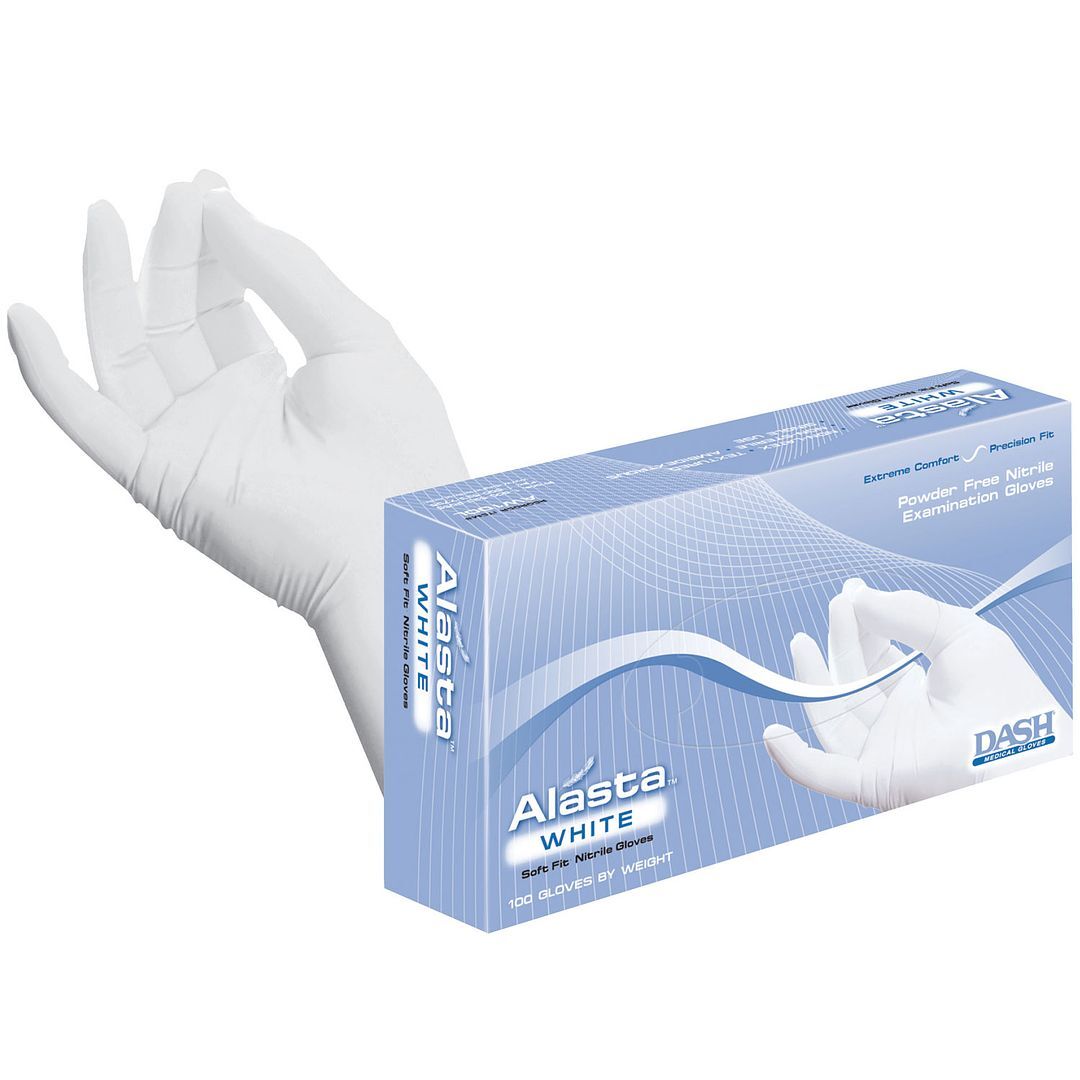 Alasta Nitrile gloves: MEDIUM Non-Sterile, Powder-Free, Textured fingertips