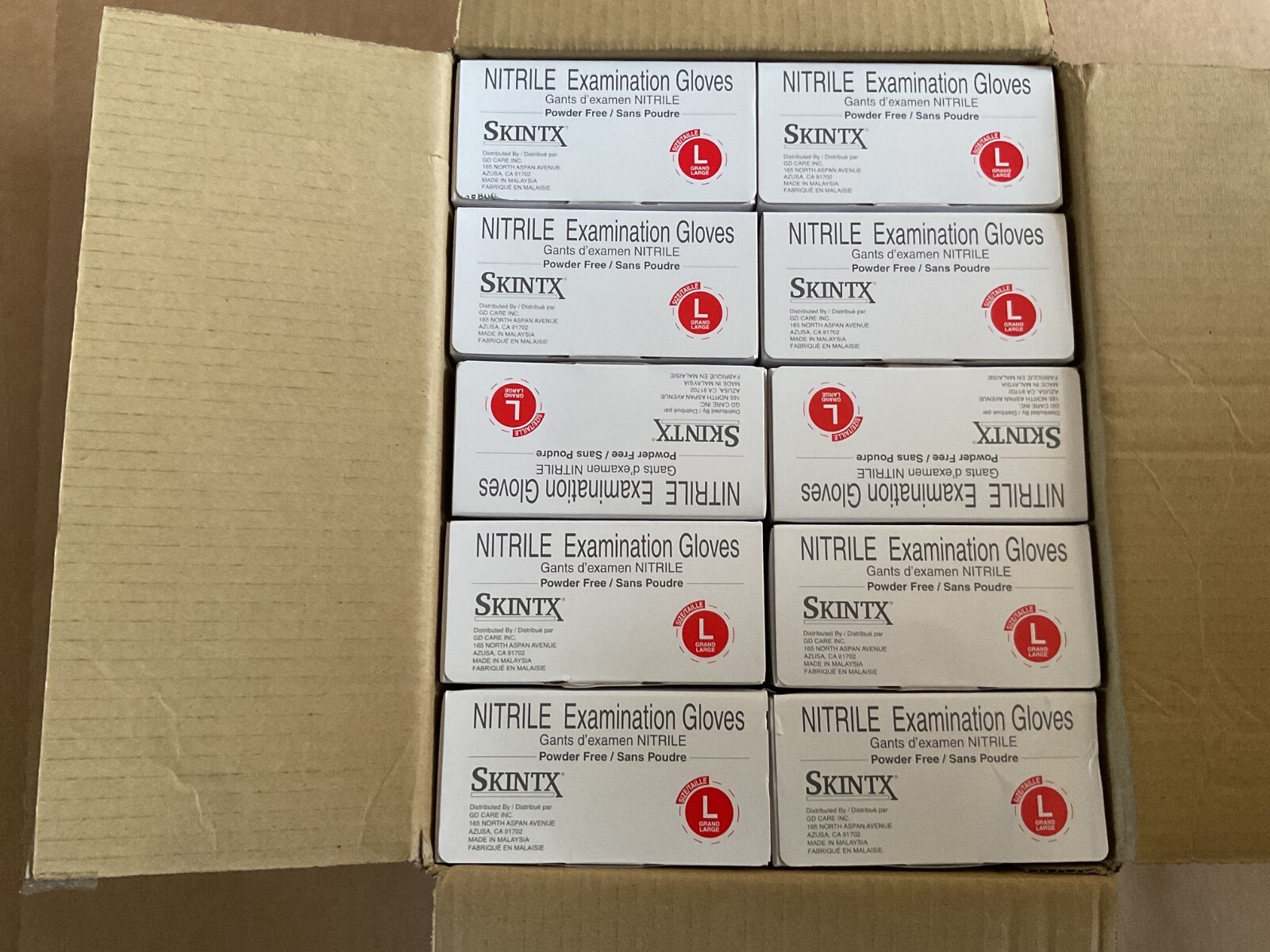 Skintx Nitrile Examination Gloves L Powder free 100pcs per box(10 boxes)
