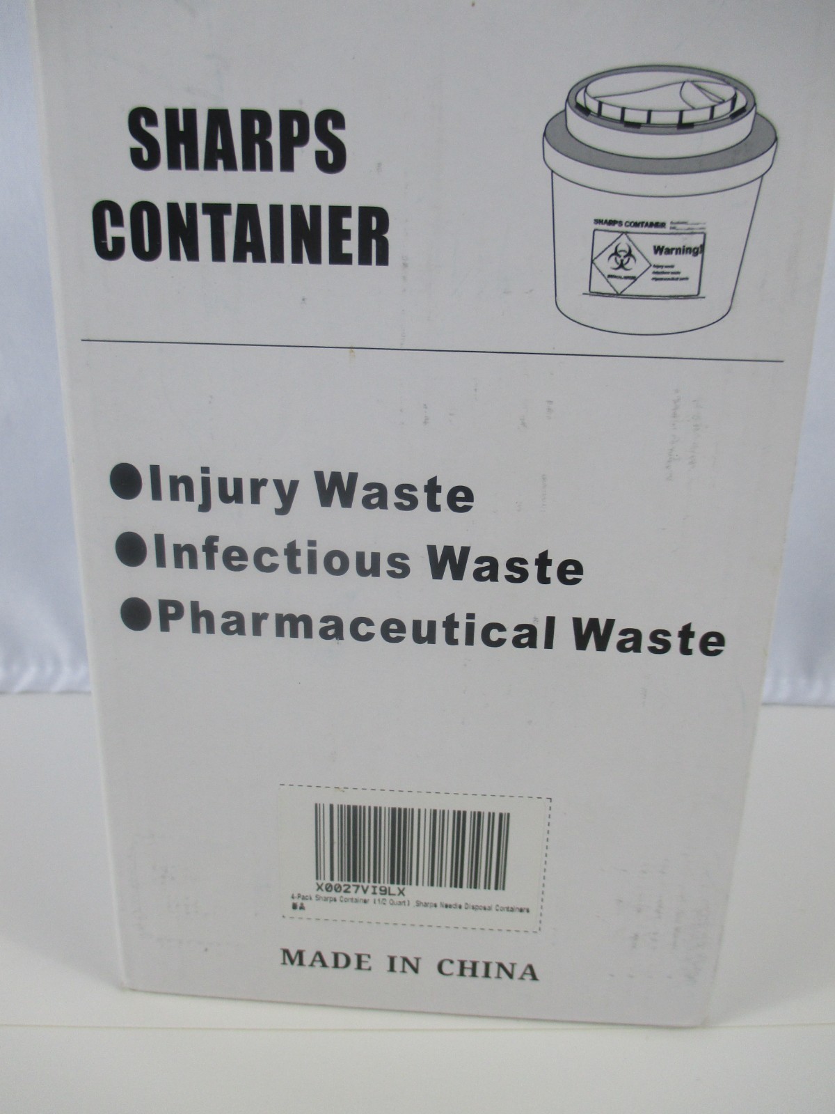 3 Pack NeedJing Needle Sharps Disposal Containers 1/2 Quart Medical Waste