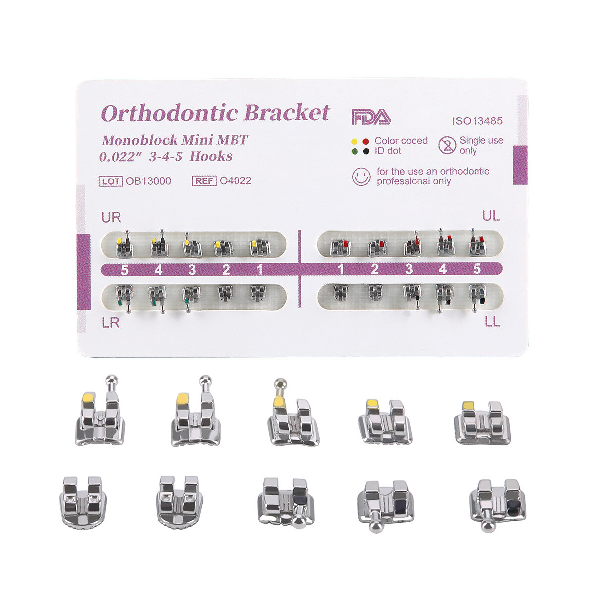 Dental Orthodontic Braces Brackets Mini Roth.022 Hook 345 /Round Arch Wires NITI