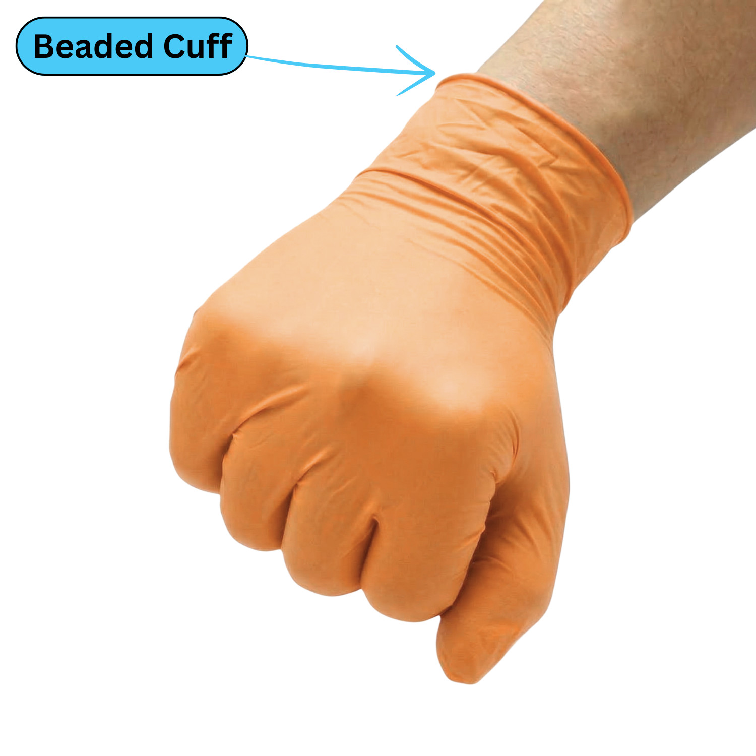 5 Mil Full Textured Orange Nitrile Powder Free Disposable Gloves 1000 Pcs Medium