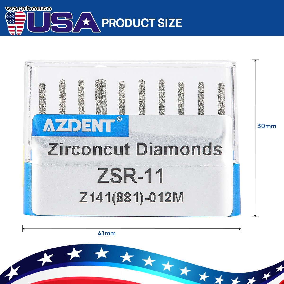 Dental Zirconcut Diamond Bur Cutting Zirconia Ceramic For High Speed Handpiece