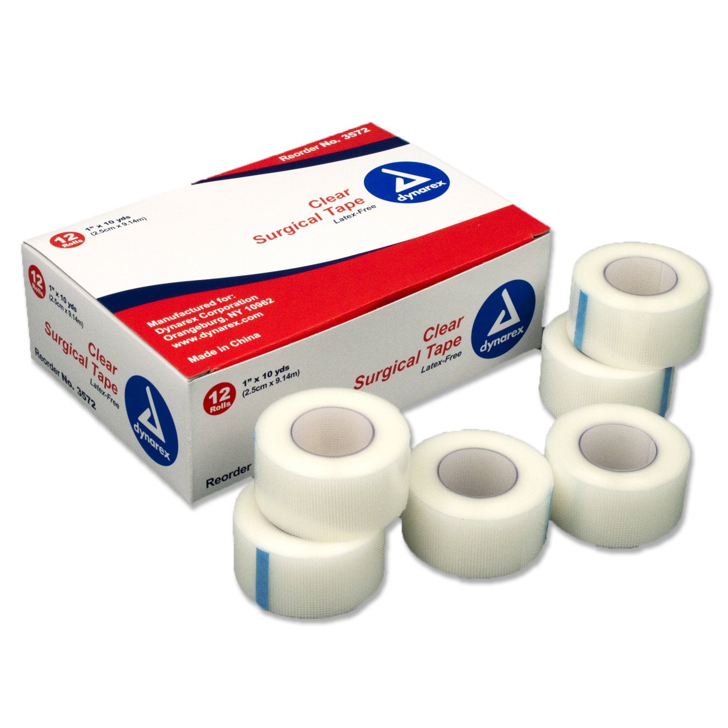 Dynarex Surgical Tape Transparent 1 X 10 Yds 12/12/Cs 3572