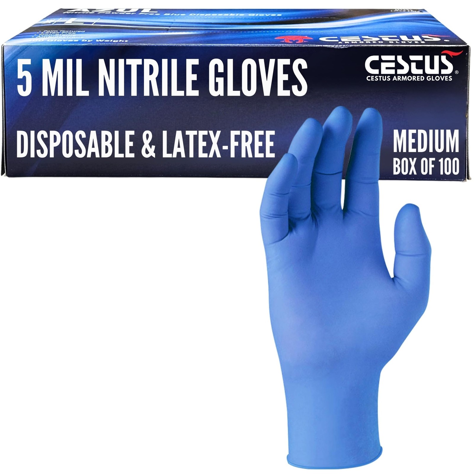 5 Mil Nitrile Gloves XL, Box of 100, Disposable Latex Free, Mechanic Gloves, …