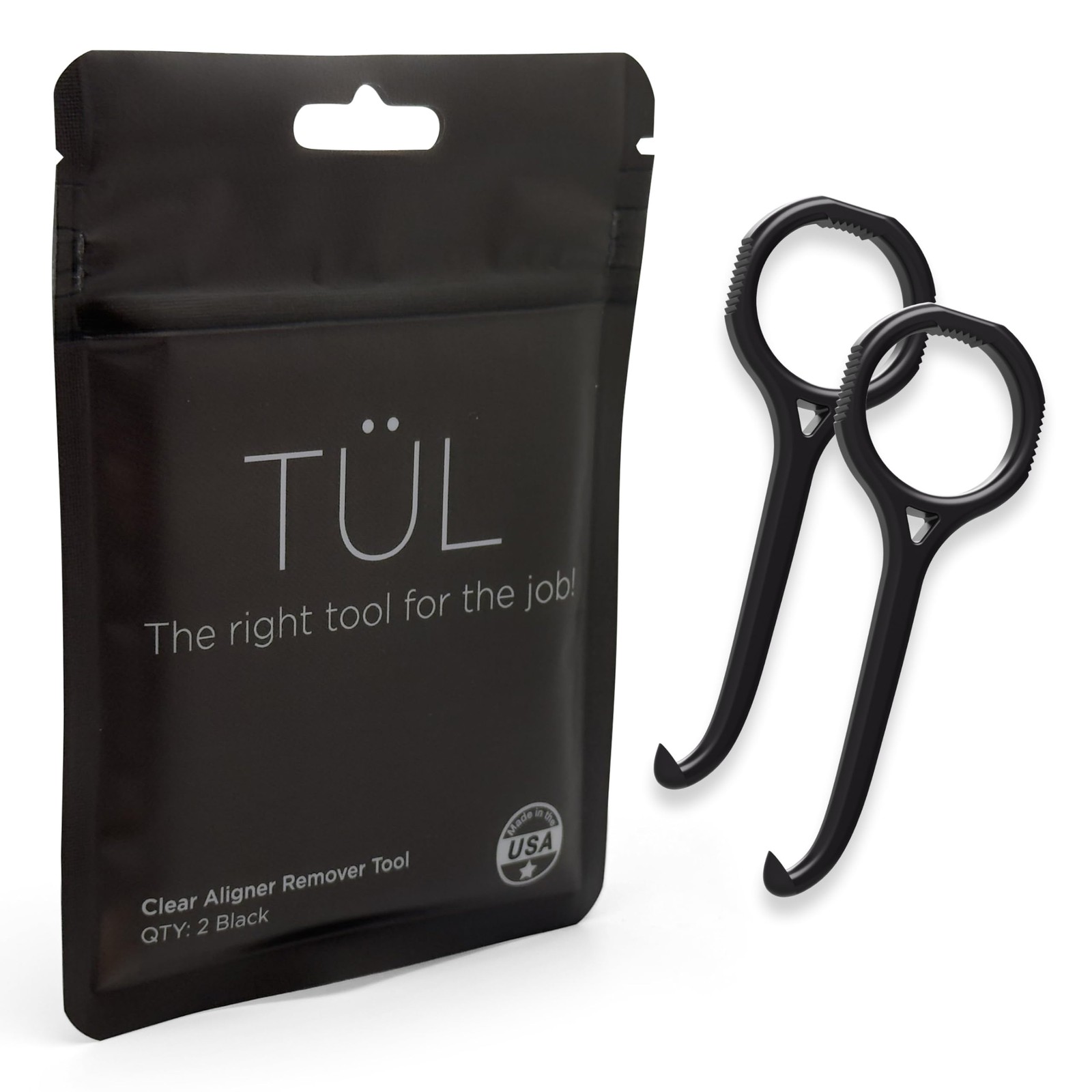 TÜL | Only Invisalign Remover Tool Made in the USA | Lifetime Black 2 Pack