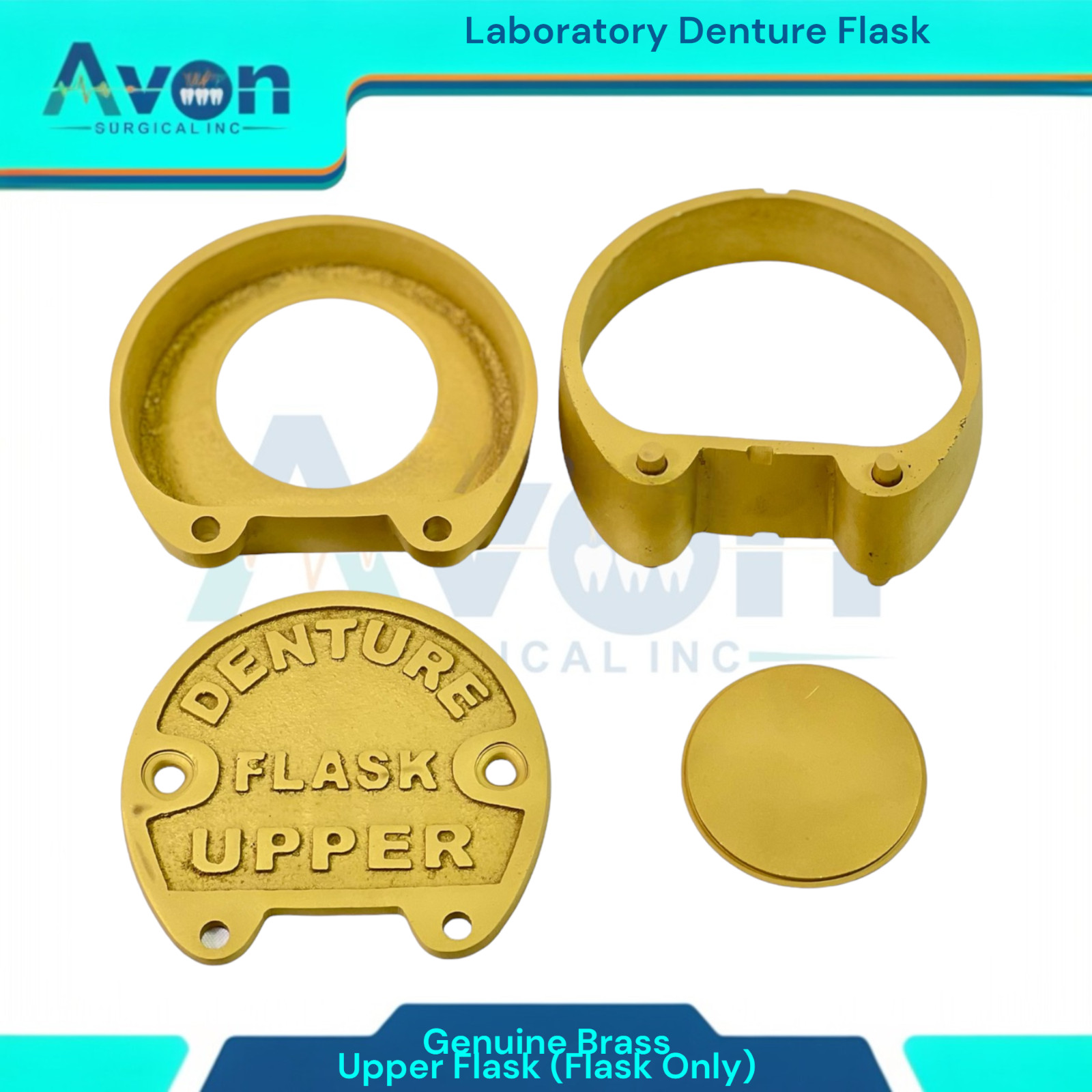 Upper Denture Flask Dental Ejector Type Lab Flask Original Brass Professional