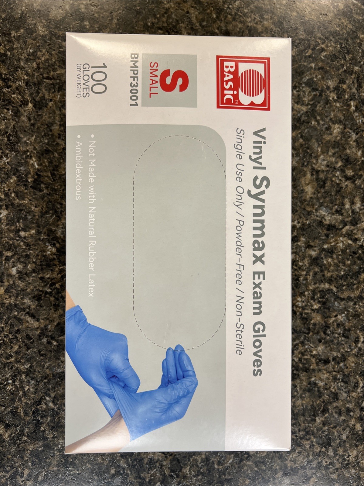 Basic Synmax Vinyl Exam Gloves, 100 – Small – Latex Free, Powder Free
