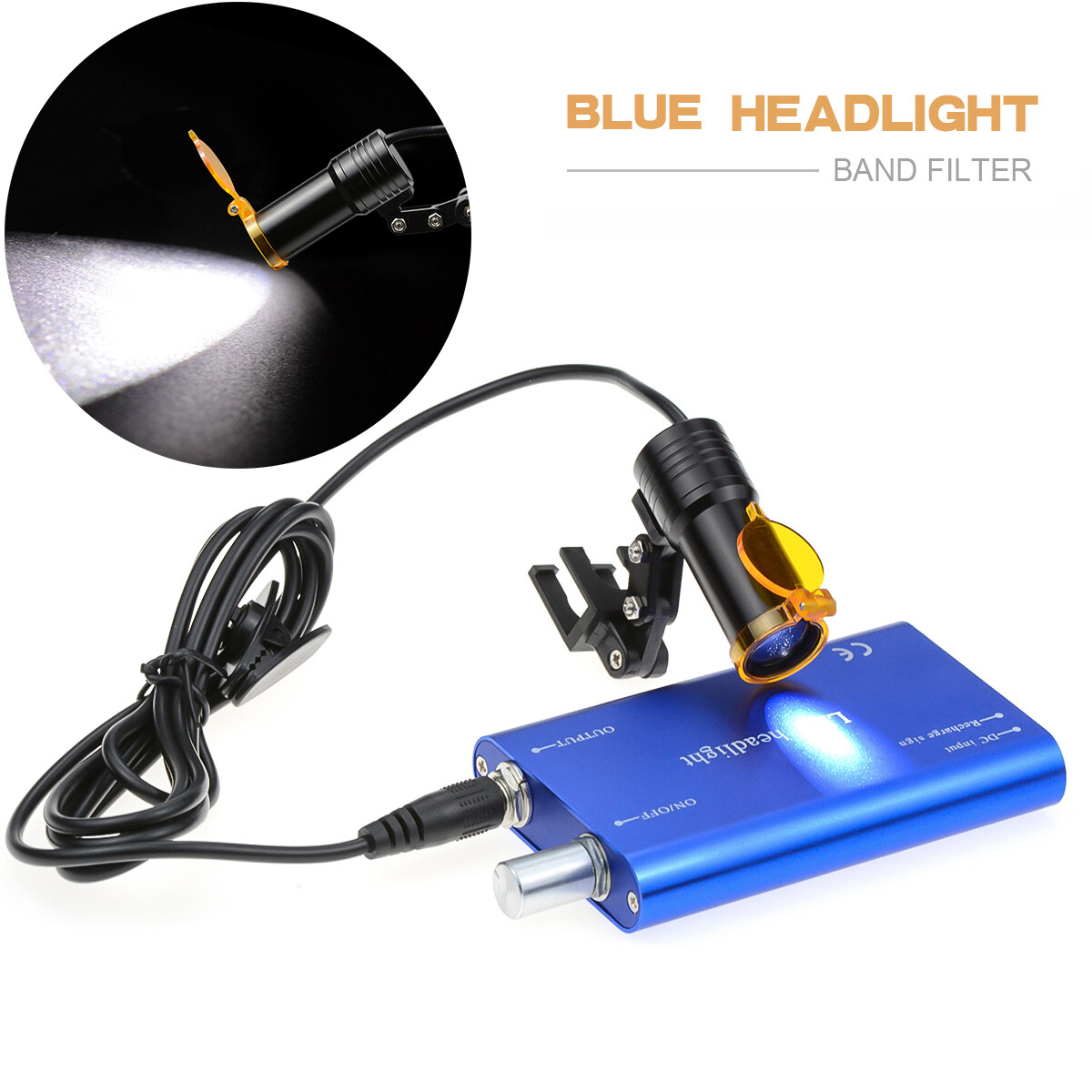 5W Dental Normal Clip High Power LED Headlight with Light Shield Shade DY-007 CE