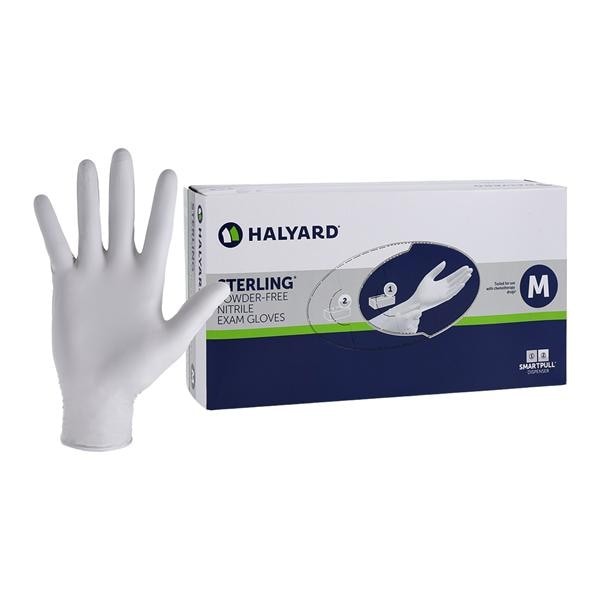 Halyard 50707 Sterling Nitrile Exam Gloves Medium 9.5″ Length 200/Bx