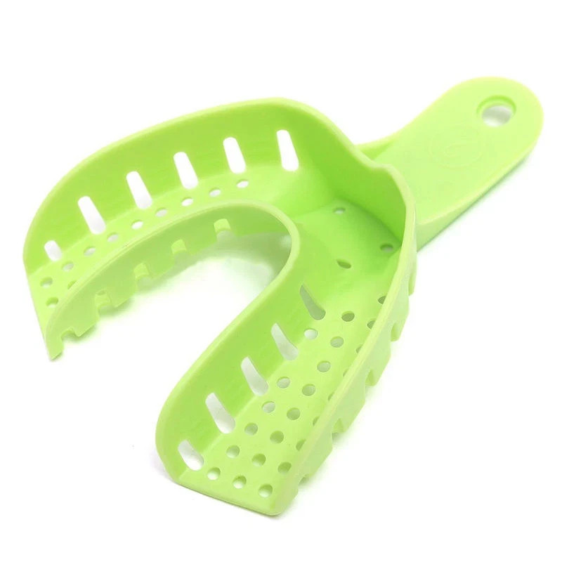 10 Pcs/Set Dental Lab Supply Impression Trays Autoclavable Green Central Denture