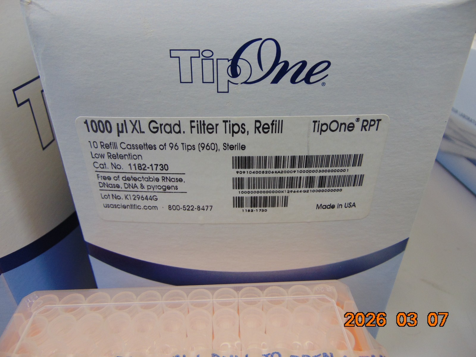 (960) USA TipOne RPT 1000uL XL Graduated Pipet Filter Refill Tips 1182-1730