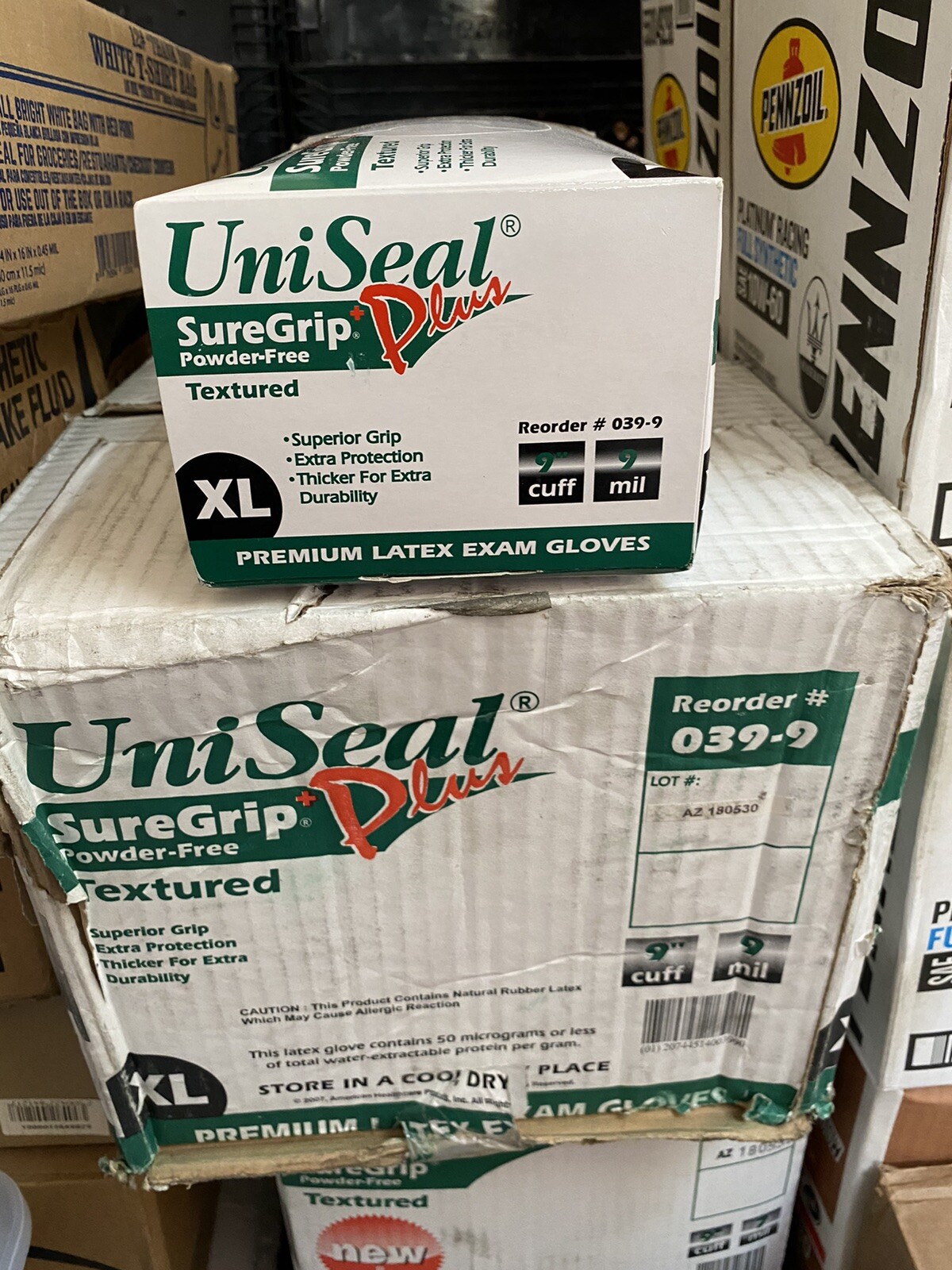 Case(10 Boxes) UniSeal Plus Sure Grip 100 Exam Gloves Size XL-9 Mil