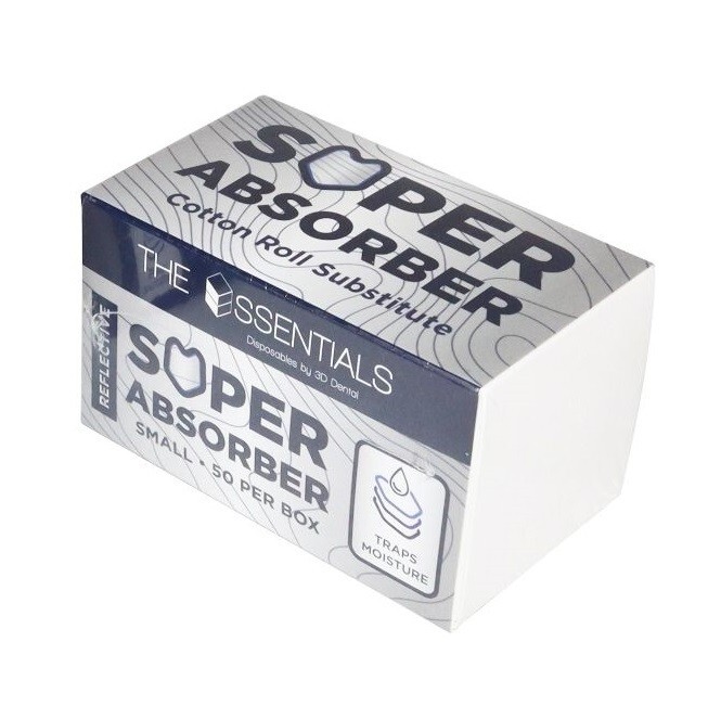 3D Dental Super Absorbers Reflective Cotton Roll Substitute Small Large Box/50