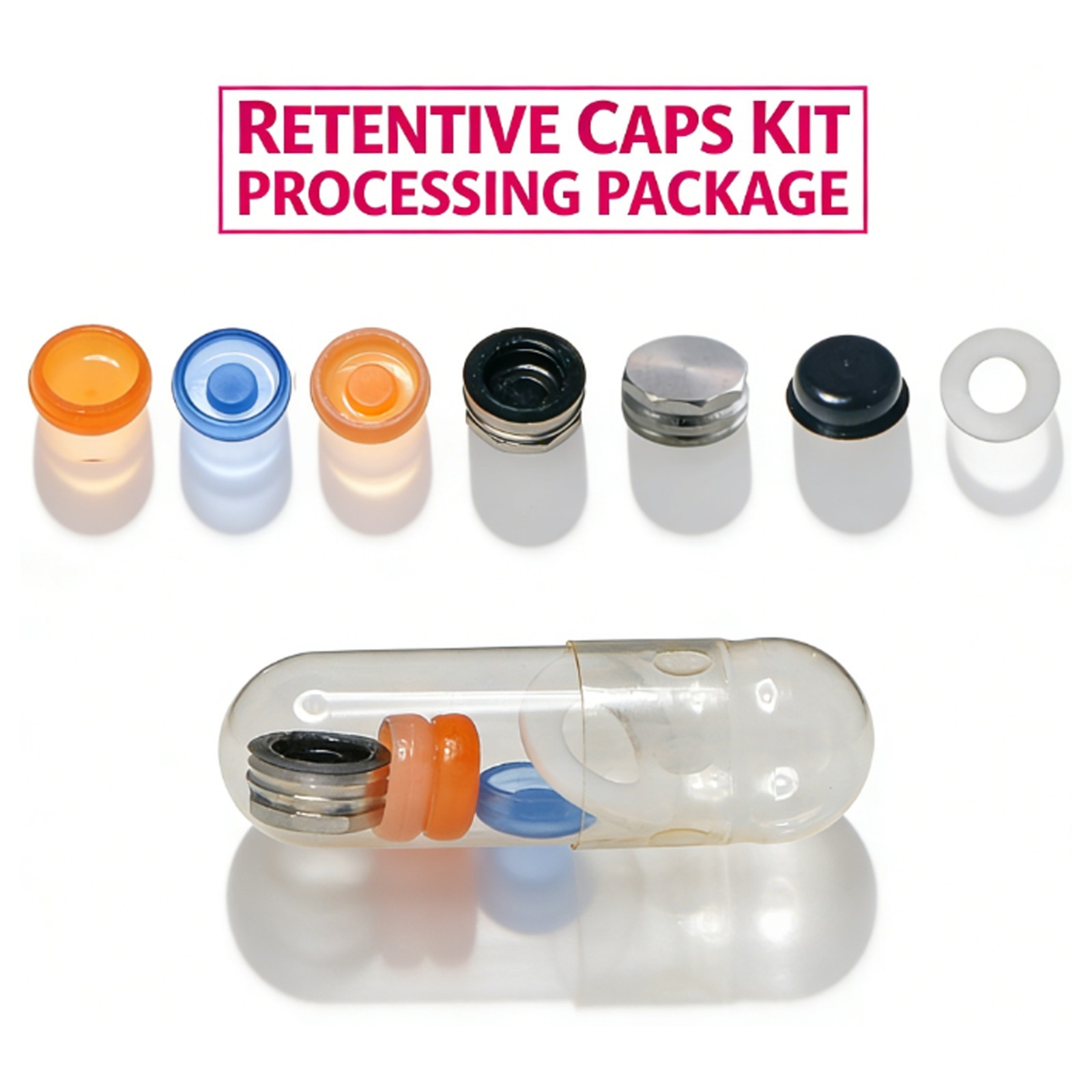 US Dental Zest Locator Retention Caps 0.8/1.2/2.4lbs & Core Tool Kit Overdenture