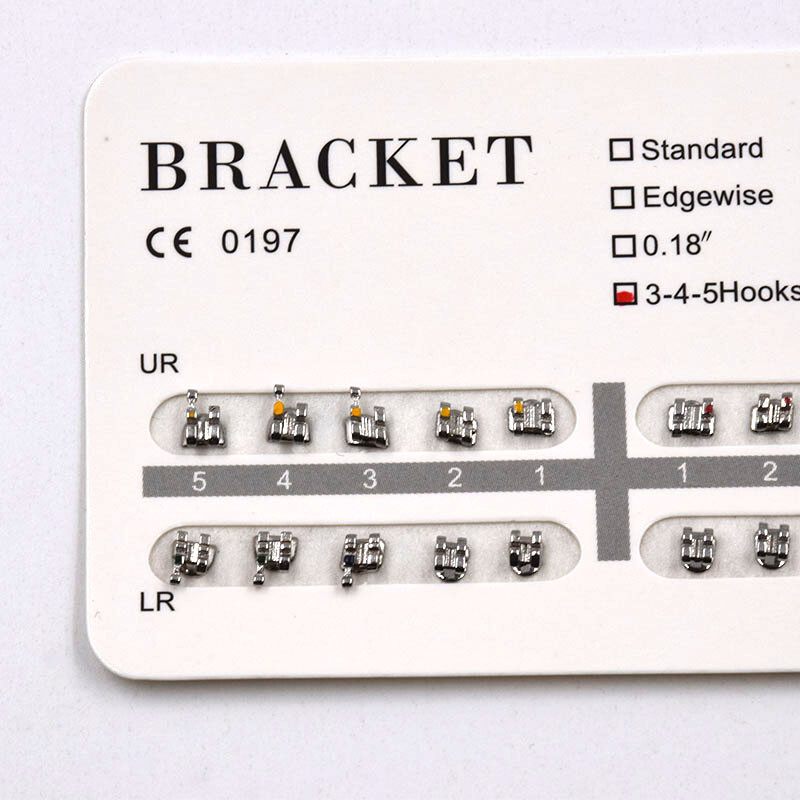 Dental Orthodontic Bracket Mini MBT 022 345 Hook Metal Brackets Bulk UL UR LL LR