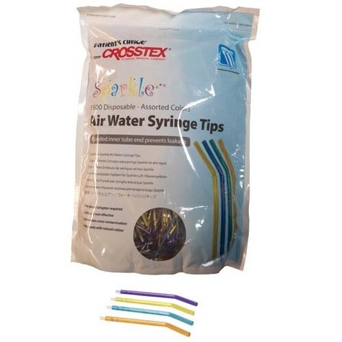 CROSSTEX DENTAL SPARKLE AIR WATER SYRINGE TIPS ASSORTED COLORS 1500/BAG BCSAWSB