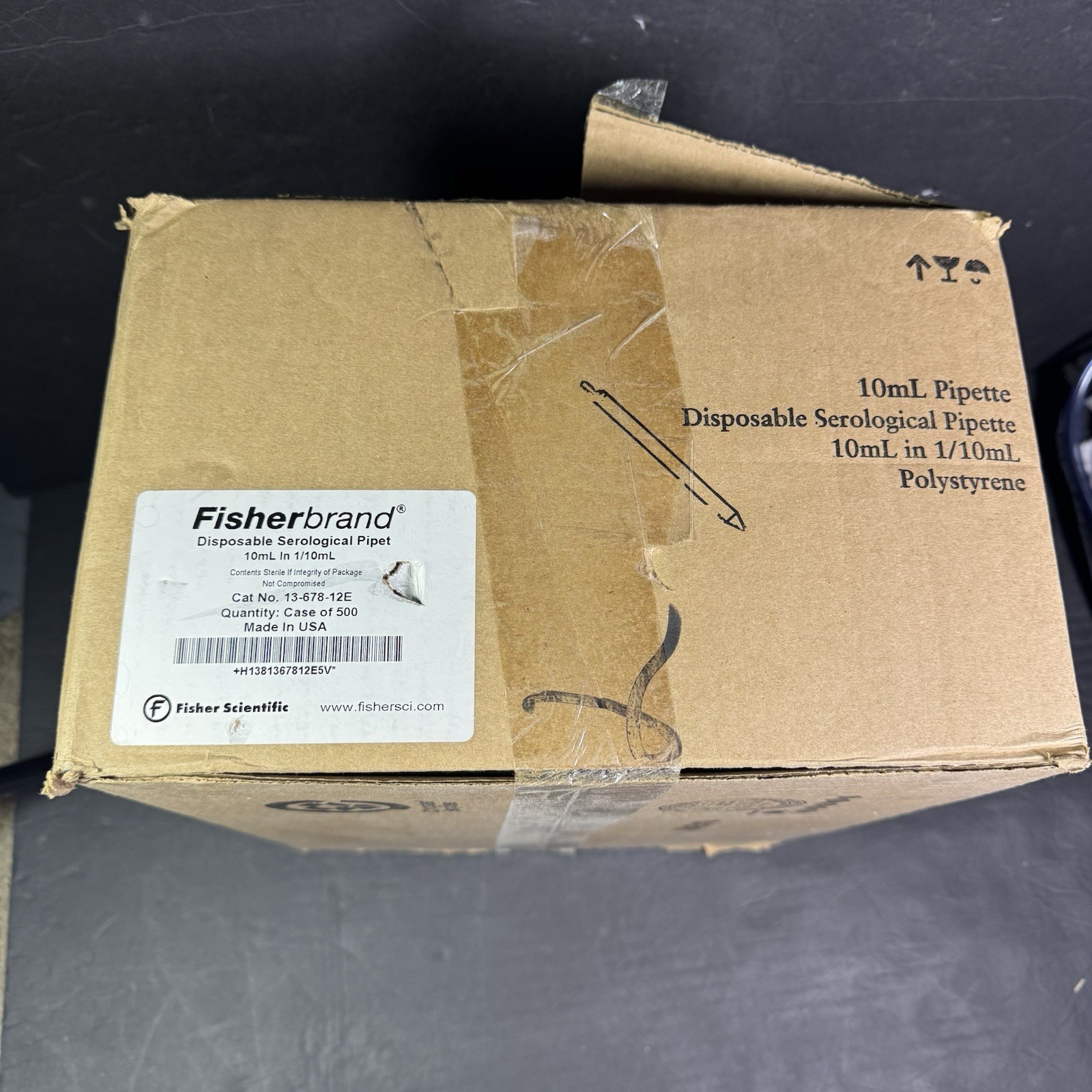 Fisher Brand Sterile Polystyrene Disposable Serological Pipets 13-678-12E CASE