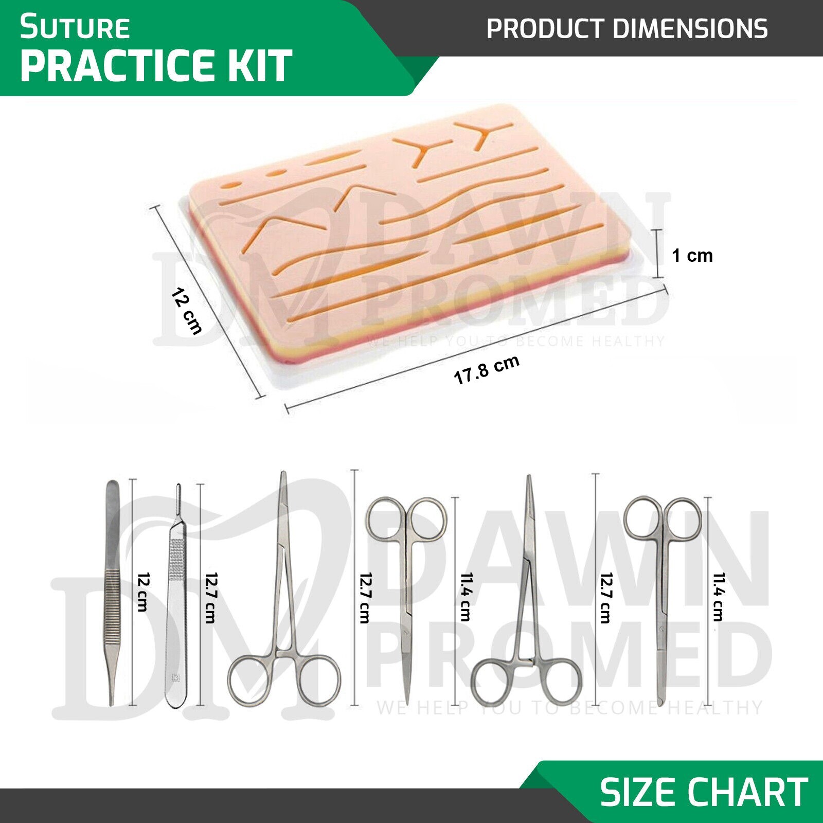 41 Pieces Practice Suture Kit With Pad Veterinary Medical Student German Grade
