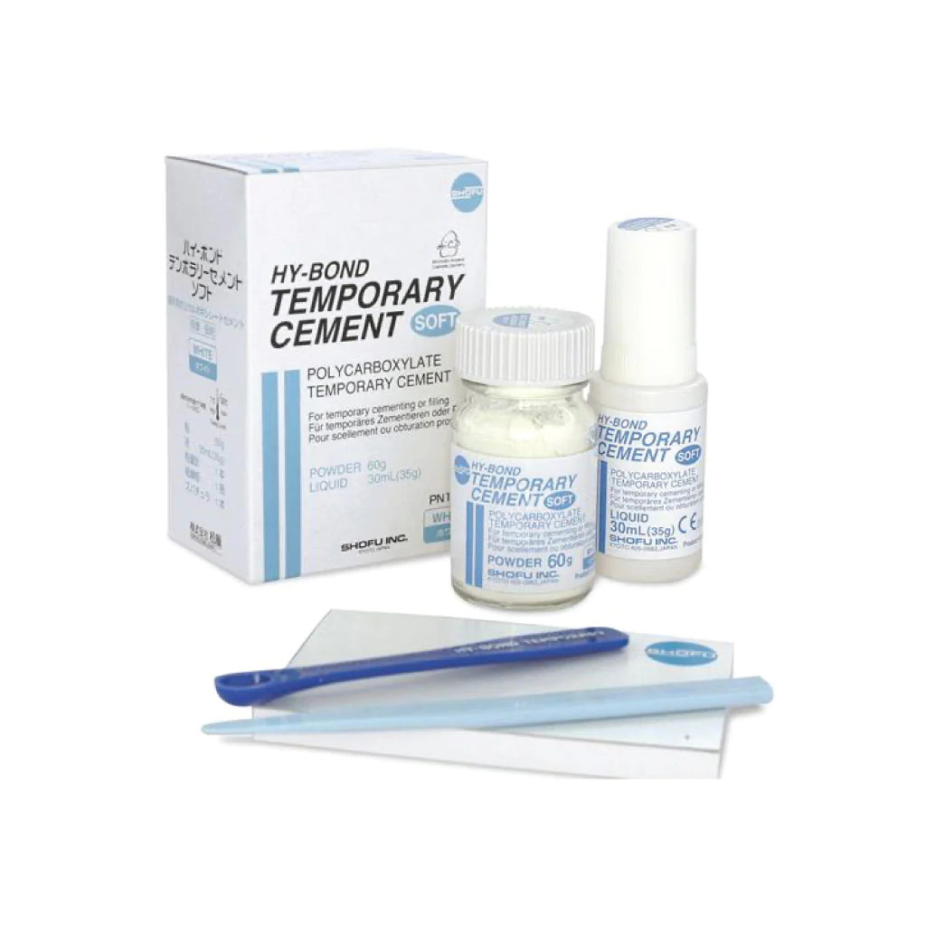 Shofu Hy-Bond Non-Eugenol Temporary Dental Cement (Soft) Powder 60g Liquid 35g