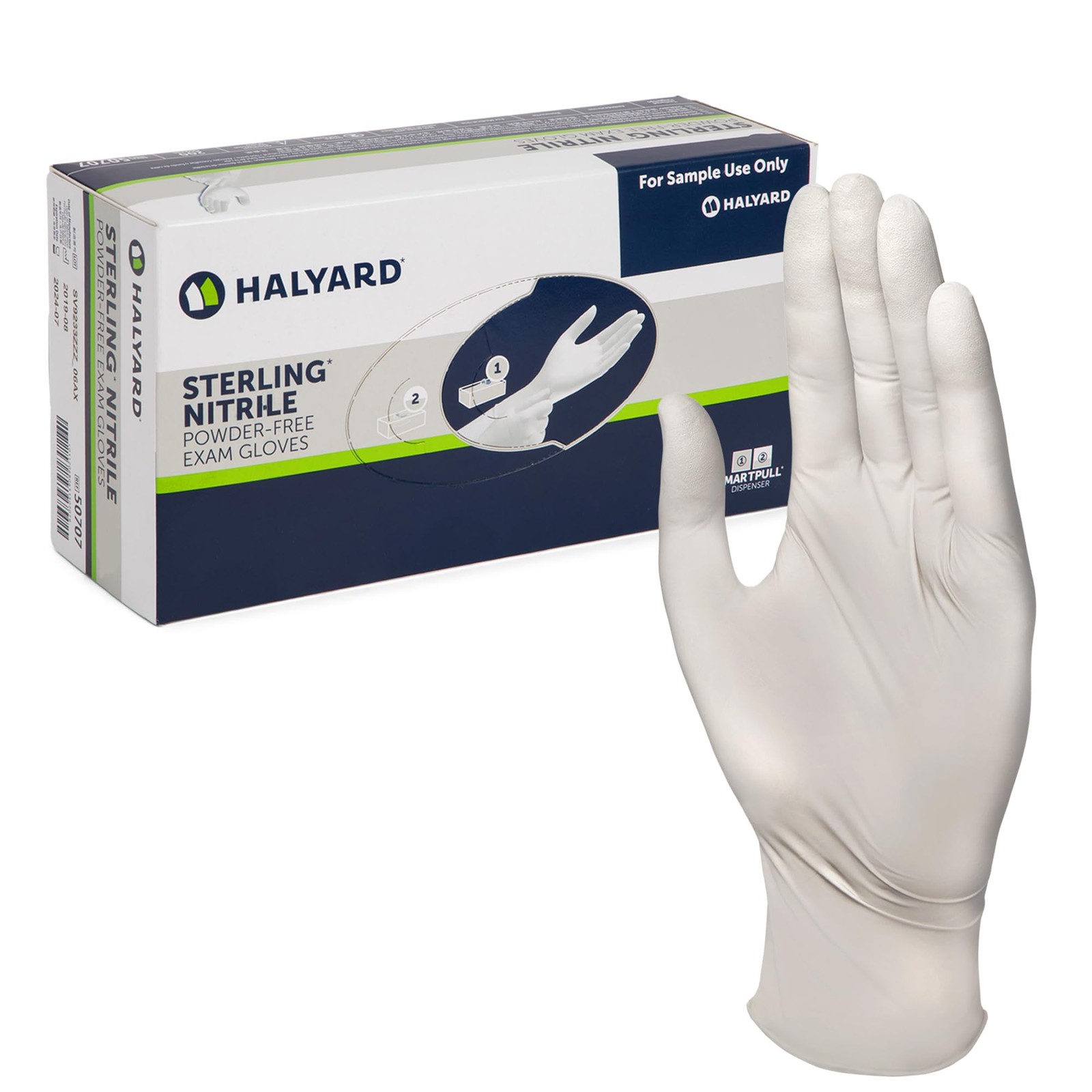 Halyard Sterling Nitrile Exam Gloves Medium Powder Free Low Dermatitis 9.5 Inch