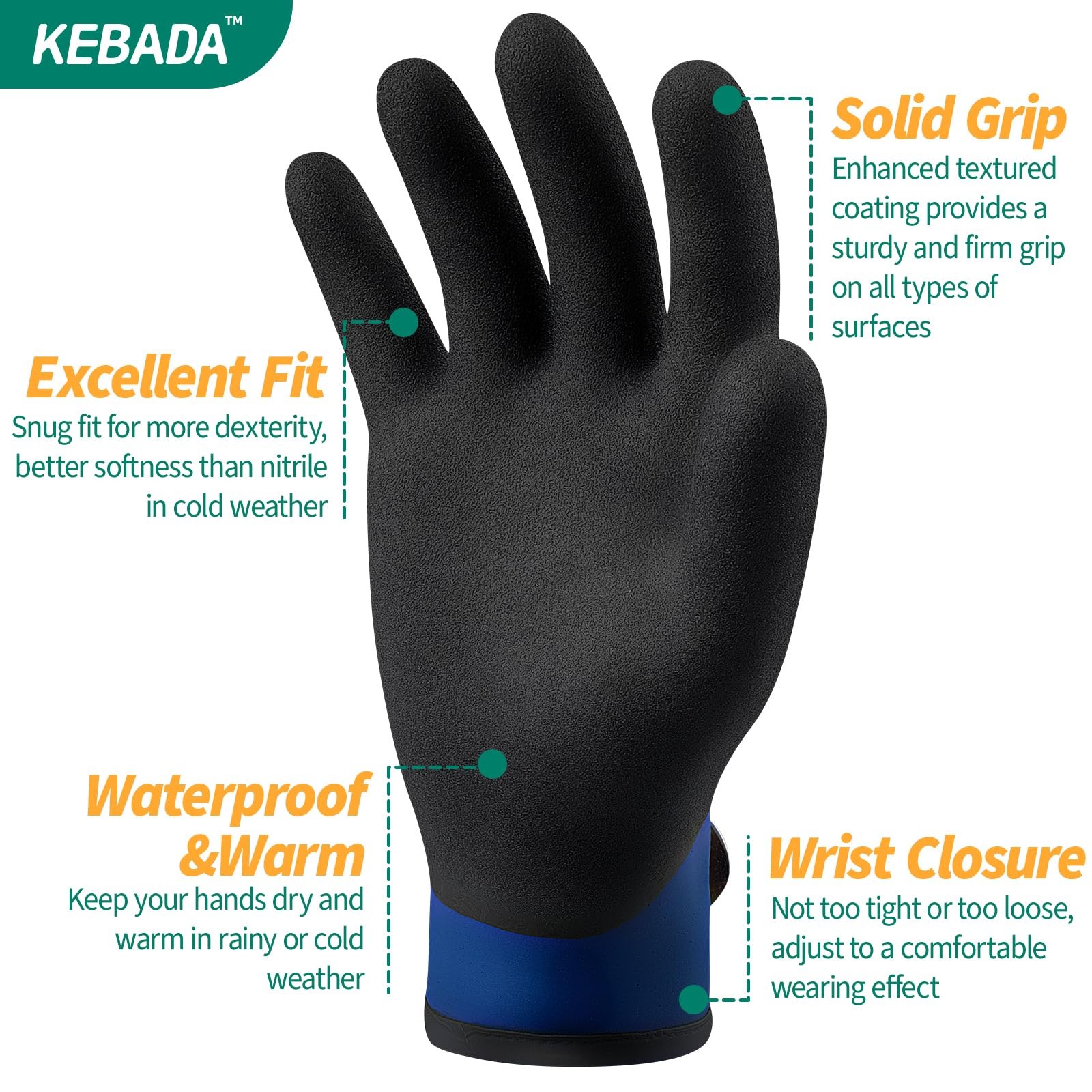 T2 Waterproof Winter Work Gloves for Men and – Thermal Insulated Freezer Glov…