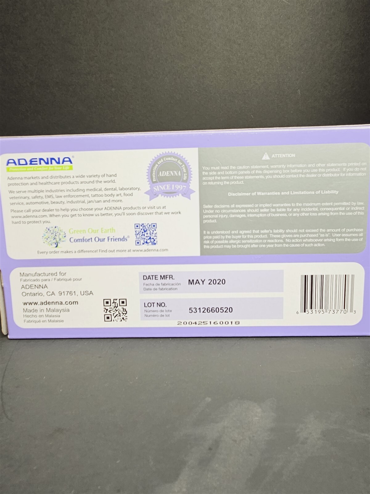 Adenna Precision Nitrile Gloves X Small Powder Free 10 Boxes with 100 Gloves Ea