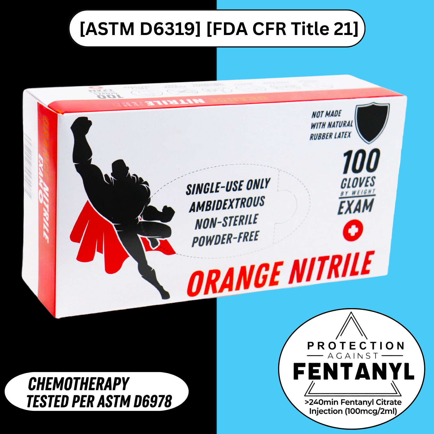 5 Mil Full Textured Orange Nitrile Powder Free Disposable Gloves 1000 Pcs Medium