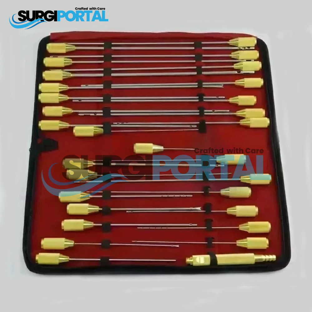 Liposuction cannulas Set of 30 Pcs with Jar & Stand & Silicone Pipe