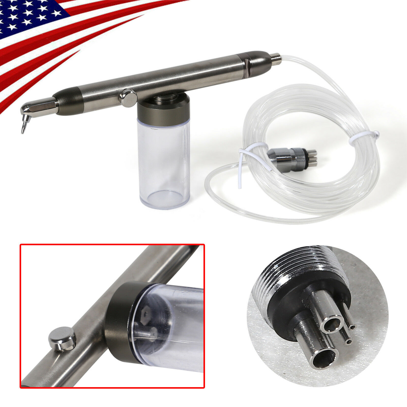 Dental Ortho Alumina Air Abrasion Polisher Sandblaster 4Hole Prophy Gun sk