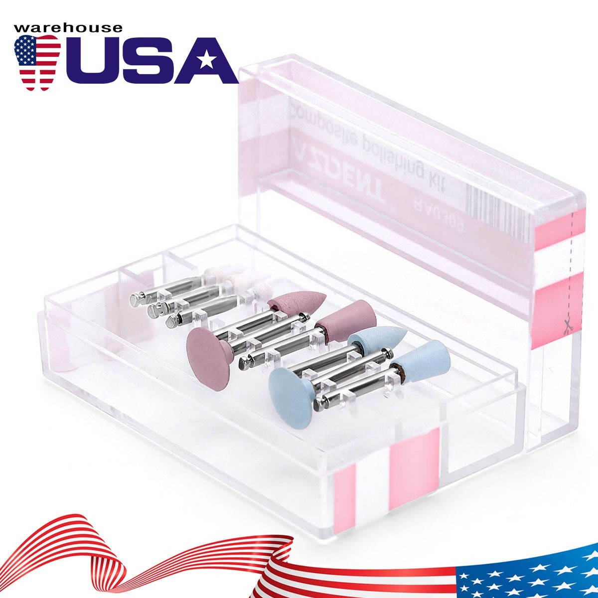 AZDENT Dental Light-Curing Resin Polishing Set Ceramic Silicon Rubber Dia.2.35mm