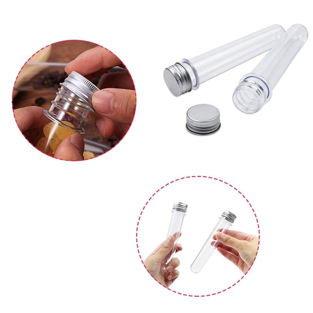24 PCS Plastic Test Tubes,45 ml Clear Tube with Caps,140 x 25 mm Test…