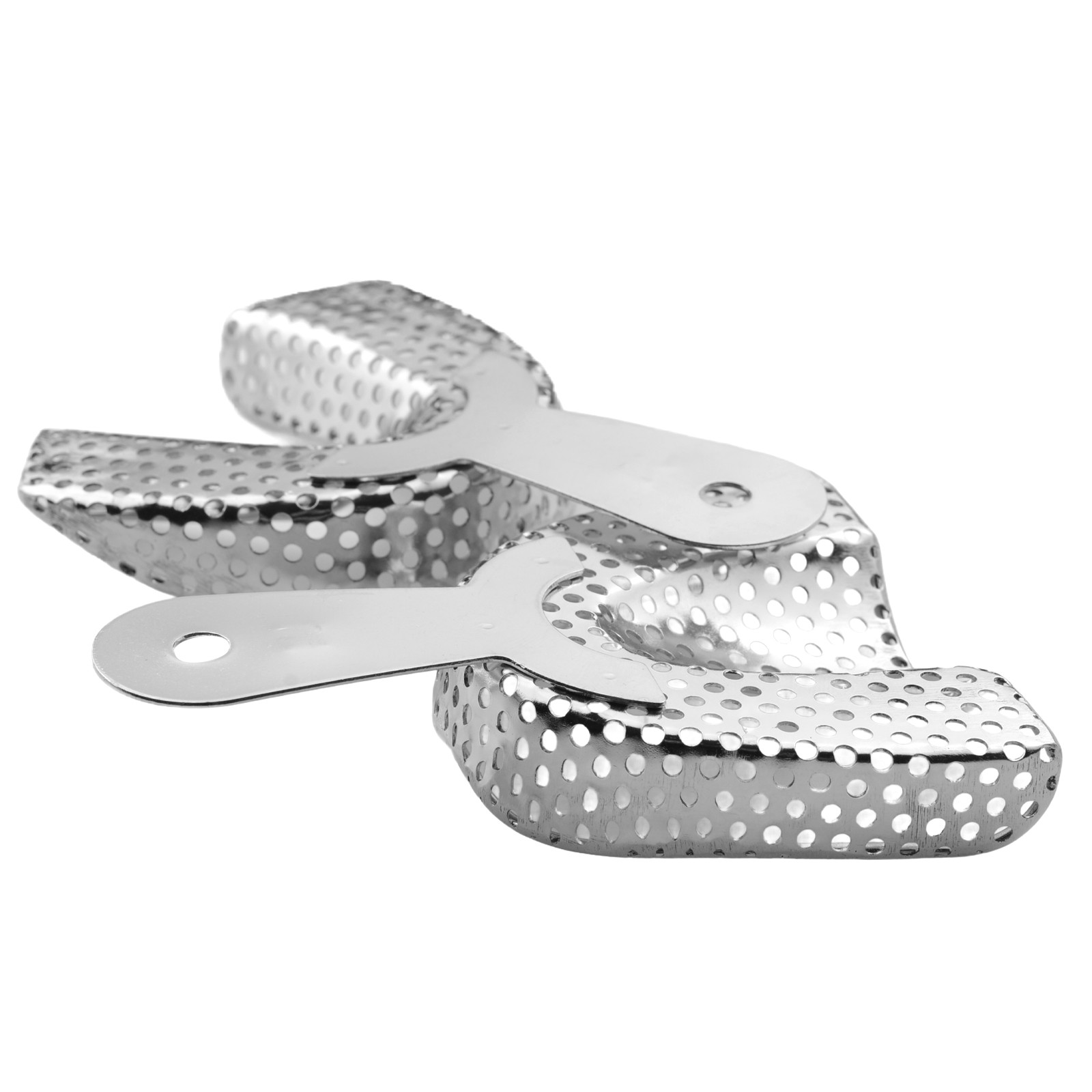 2Pcs Dental Upper Lower Teeth Trays Stainless Steel Impression Trays Small Size