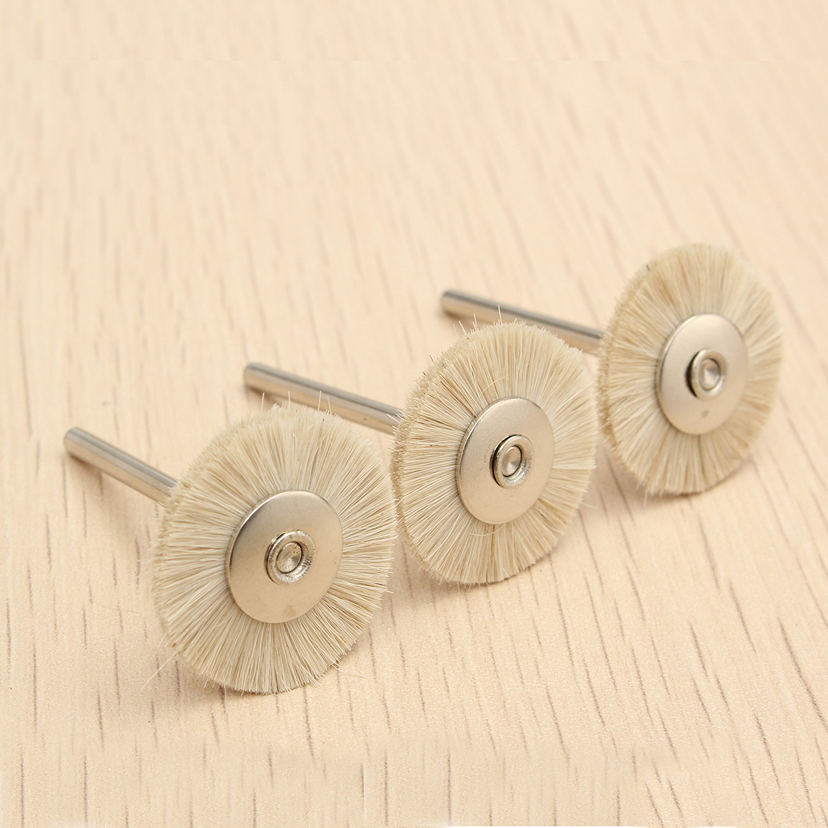 50pcs 3mm Soft Dental Polishing BrushesWhite Goat Hair Buffing Cleaning Wheels