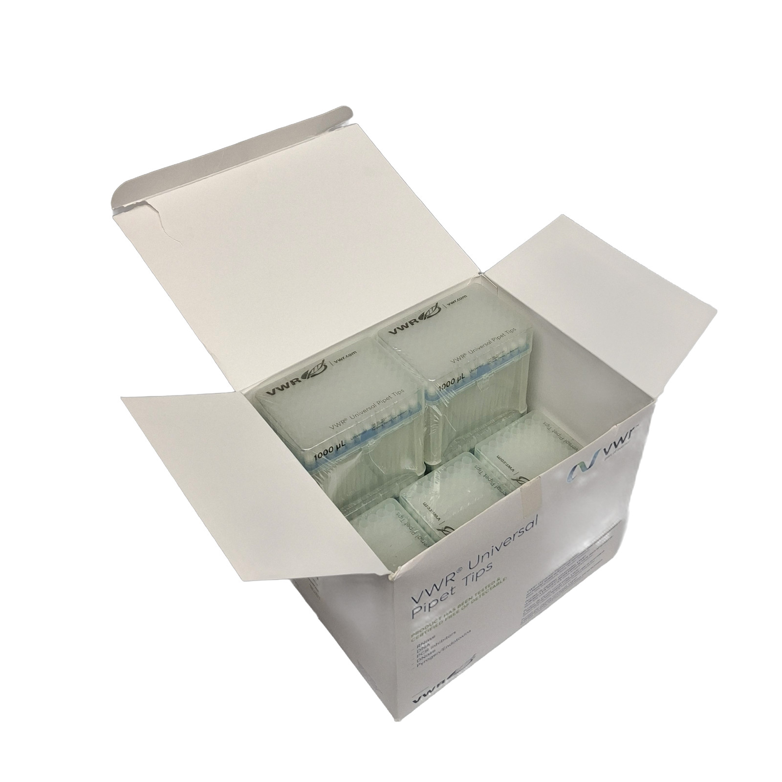 VWR Universal Pipet Tips 1000uL Filtered Sterile 76322-154 Partial Box 7 Racks