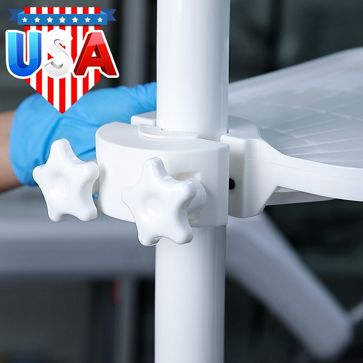 Dental Plastic Post Mounted Tray Table Chair Accessories for Dental Chair