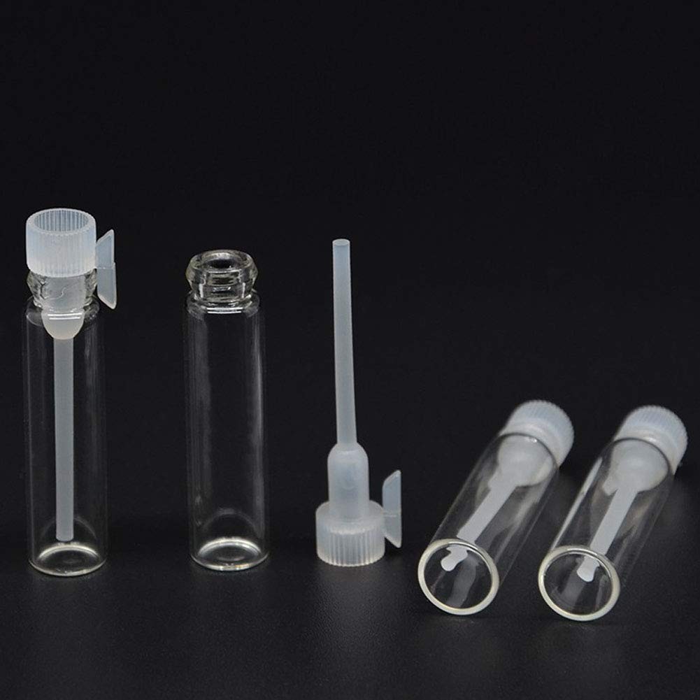 Mini Glass Perfume Sample Bottles 100 Pcs Refillable Vials 1ml Essential Oil Tra