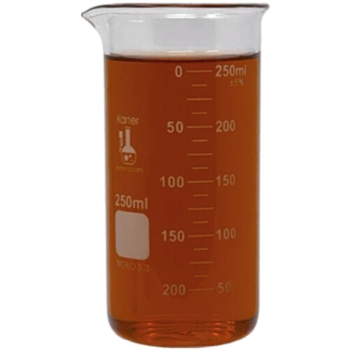 250ml Beaker, Tall Form, Glass, Graduated, Karter Scientific 247V1 (Pack 144)