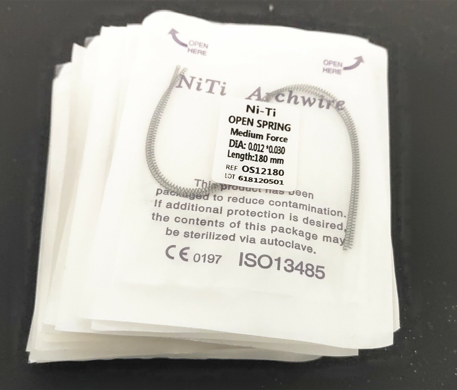 10 Packs 012*180mm Dental Niti Alloy Open Coil Spring Medium Force 2pcs/Pack