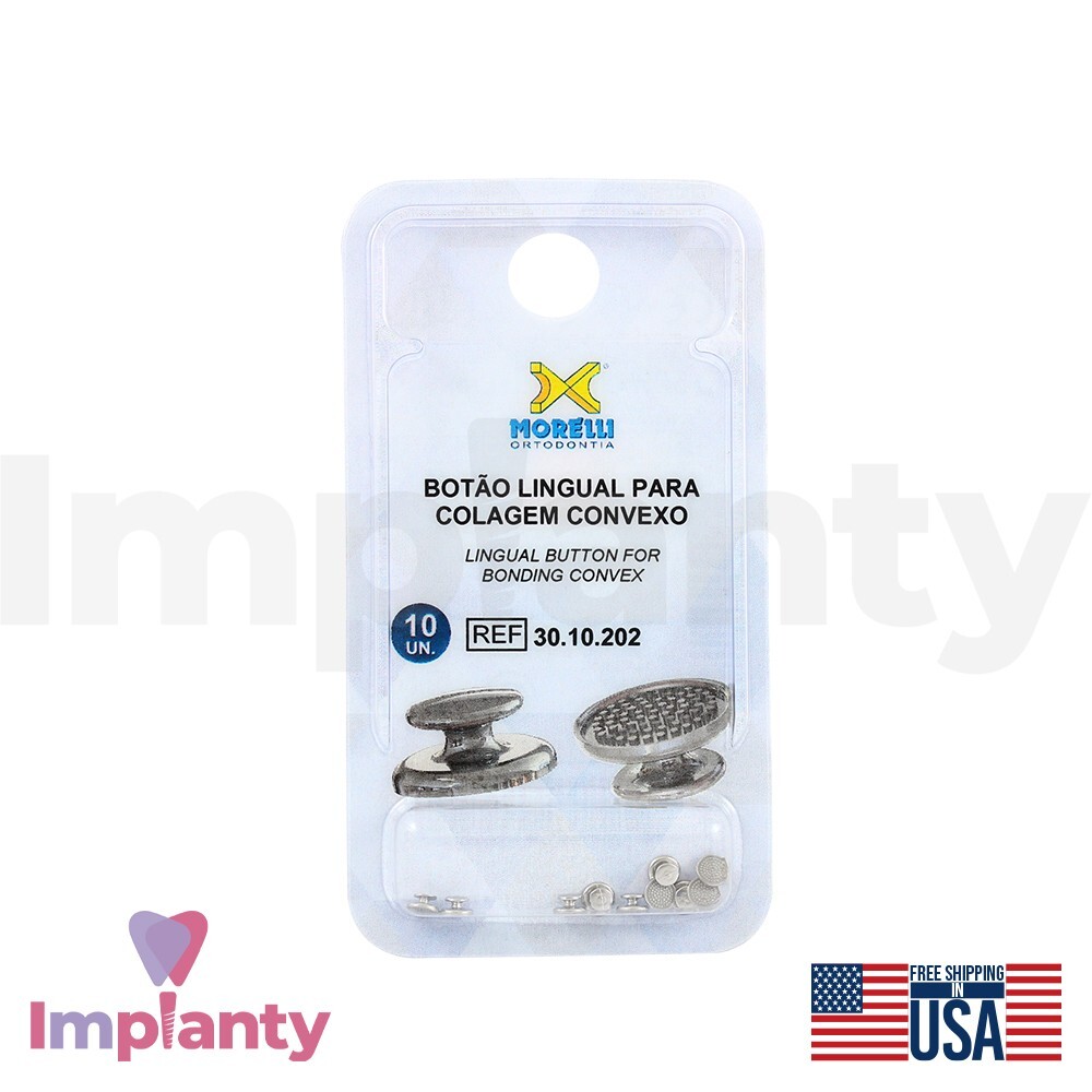 Morelli Orthodontic Metal Lingual Buttons Ø3.5mm Dental 10pcs Bonding Convex