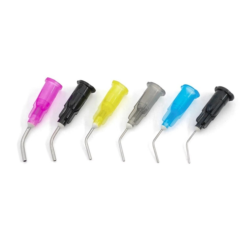 Dental Pre Bent Tip Etchant Needle Tips for Etch Gel Composite Flow Applicator